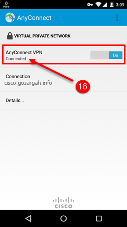 step16 - آموزش استفاده از سرویس cisco anyconnect در اندروید