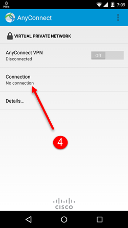 step4 - آموزش استفاده از سرویس cisco anyconnect در اندروید